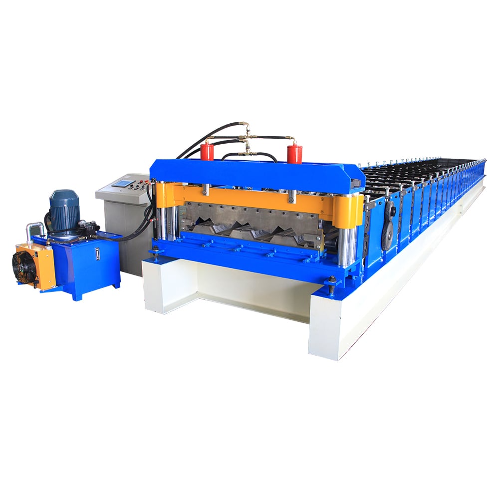 Precision metal floor deck manufacturing machine